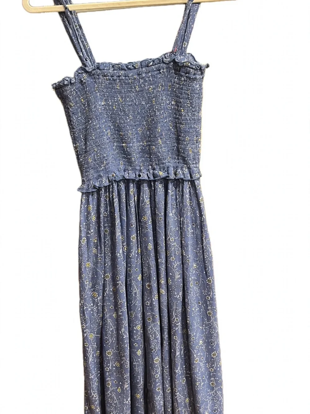 aerie Blue Floral Smocked Dress